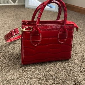 red satchel purse
